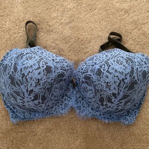 Victoria Secret blue and hunter green lace bra size 34 DDD.